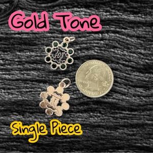 Single Piece Green Round Chanel Gold Tone Zipper Pull Charm